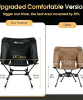 Comparing Big And Roomy Portable Camping Chair With A 24 Inch Wide Seat Ultralight Foldable For Backpacking Hiking And Beach Trips