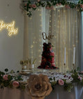 She Said Yes Neon Sign Warm White LED Wall Decor For Proposals And Engagements USB Powered above decorated table.