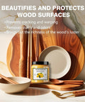 Straight Up Beeswax Cutting Board Finish Wax Blended With Carnauba And Fresh Lemon Orange Oils To Nourish Wood Butcher Blocks And Keep Your Kitchen Gear Looking Sharp 3.5 Oz Tin on wooden kitchenware.