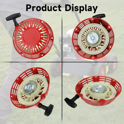 GX270 Pull Start Recoil Starter Assembly for GX240 GX270 engines, red and beige, product display, compatible with Predator 301cc clones