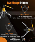 Diagram showing 20T Hydraulic Gear Puller Kit With 2 Or 3 Jaw Puller setup for different usage modes, vertical and horizontal.