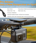 GoPro adapter mounted on bike handlebars, compatible with Garmin and GoPro devices, showcasing cycling perspective enhancement.