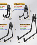 Heavy Duty Garage Hooks Kit, 12 Pack Steel Wall Mount Hangers For Ladders, Bikes, Tools And Other Bulky Gear, Rust Resistant Coated