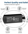 Image of 12V DC Power Adapter for 3D Printer Filament Dryer Box with safety certification labels and protection features.
