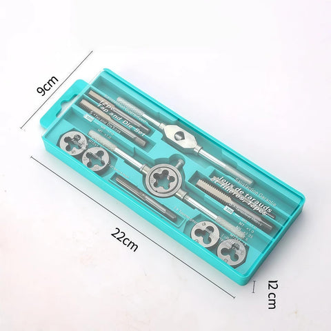 12 Piece Alloy Steel Tap And Die Set For Metric Threads External And Internal Thread Tools Pro Grade Must-Have Home Workshop Kit