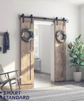Six Foot Double Barn Door Hardware Kit For Home Use Sliding Door Track That Glides Smooth And Quiet DIY Friendly Install
