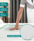 Close-up of hand testing Heavy Duty Disposable Adult Bed Pads Super Absorbent Extra Large Incontinence And Pet Care No Sweat Worry Free Leak Seal Protection Top Shelf 50 Count Bundle.