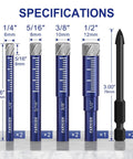Diamond Drill Bit Set For Porcelain Tile Ceramic Glass Granite Concrete Masonry And Stone Nine Piece Carbide Tipped Drill Bits