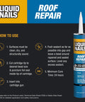 Roof Sealant RR808 For All Weather Leaks And Ice Damage, 10.3 Oz Cartridge With Waterproof Bond instructions and cartridge image