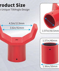 2 In 1 Bottle Jack Adapter For 12 Ton And 20 Ton, Heavy Duty Universal Steel Jack Adapter, showing size dimensions with sleeve