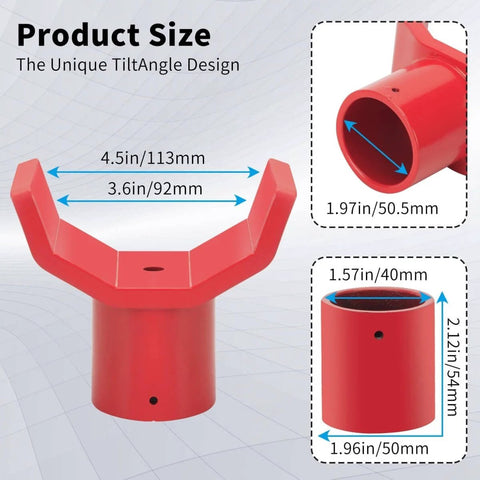 2 In 1 Bottle Jack Adapter For 12 Ton And 20 Ton, Heavy Duty Universal Steel Jack Adapter, showing size dimensions with sleeve
