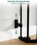 Adjustable mounting bracket for Heavy Duty Rock Solid Extra Wide Baby Gate With Foldable Metal Panels and Oversized Walk Through Door.