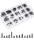 300 Piece Black Laptop Screw Replacement Kit With Countersunk Self Tapping Screws KA2 KA2.6 KA3 For Notebook Computers
