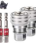 Upgraded Multi Function Universal Socket Wrench Tool Three Eighths To Three Quarters Inch Adjustable Self Adjusting Ratchet Adapter For Home DIY Auto Repair And Maintenance Two Pack with gloves