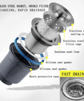 Exploded view showing components of Round Stainless Steel Kitchen Sink 11.8 Inch Undermount Drop In Single Basin Bar Sink SUS304