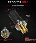 7 Way Round Pin Trailer Plug Tester With LED Indicators Replaces 7865L For Trucks And Trailers A Durable Diagnostic Tool For Mechanics And Fleet Drivers Perfect For Quick Electrical Checks And Cleaning Corrosion While Delivering Accurate Diagnostics. product size diagram with 4.75 in and 2.4 in measurements