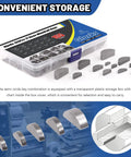 Woodruff Key Set, 17 Sizes, 155-Piece Carbon Steel Semi Circular Keys For Fasteners, Machinery And Auto Projects in plastic case