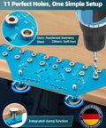 2-In-1 Cabinet Jig With 11-Hole Shelf Pin Guide And Concealed Hinge Drilling Template on wood during installation