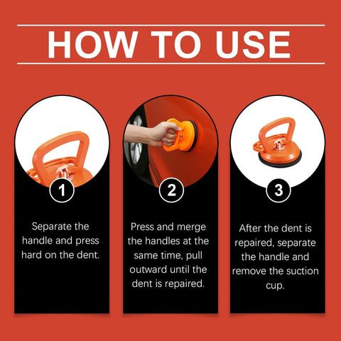 Instructions for using Dent Removal Tool For Cars With Anti Slip Suction Cup Heavy Duty Silicone Vacuum Dent Puller Auto Body Repair Kit