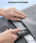 Person holding USB 3.0 mSATA SSD Enclosure With USB C To USB C And USB A Cable Slick Transparent Portable External Drive Case Supporting UASP Trim 5Gbps Transfer Up To 2TB Compatible With 3050 mSATA SSD