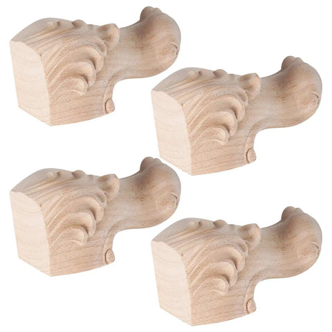 4 Pack Wooden Table Legs With Original Wood Pattern, Beefy Bearing Strength Furniture Feet For Dresser, Sofa Or Cabinet End Table