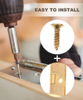Golden Iron Decorative Hinges For Jewelry Boxes And Chests Rust Resistant DIY Friendly Easy Install Hinge being installed with a drill