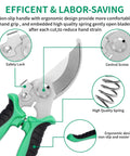 Diagram of 3 Pack Garden Pruning Shears Set With Stainless Steel Blades Ergonomic Anti Slip Handles Durable Garden Scissors