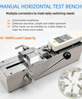 Beefy Digital Pull Force Tester 500 And 1000N With High Precision Digital Force Gauge, Push Pull Gauge, Portable Tensile Tester For Wire Harnesses And Terminals, Includes Five Metal Fittings And Test Bench on manual horizontal bench