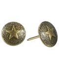 Hella Durable Upholstery Tacks Nail Pins 100 Piece Pack 16Mm Head 20Mm Shank Carbon Steel Yellow Bronze Electroplated Finish, decorative star design.