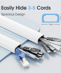 Peel And Stick Paintable Cable Raceway Kit 3 Pack Tucks Away Hdmi And Ethernet Cords Outta Sight On Drywall Surface For A Seriously Clean Home Theater Setup, showing white cord raceway hiding multiple cables.
