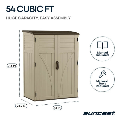 Padlock Ready Outdoor Storage Shed Backyard Ready Water Resistant Resin Cabinet For Patio And Garden Gear Cushions And Tools