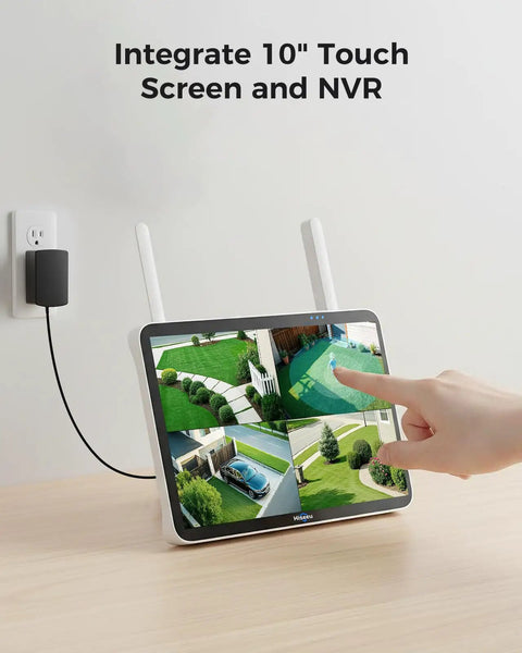 4K Ultra HD Security Camera System With 10 Inch Touch Screen NVR And Four 8MP Outdoor Cameras display on touch screen