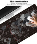 World Map Large Gaming Mouse Pad With Anti Slip Rubber Base Extended XXL Desk Mat for Gaming Keyboard and Mouse 31.5 by 11.8 inches
