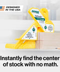 FitFinder Half Inch Gauge Wood Center Point Finder for table saw router bandsaw in use with yellow and wood in workshop.