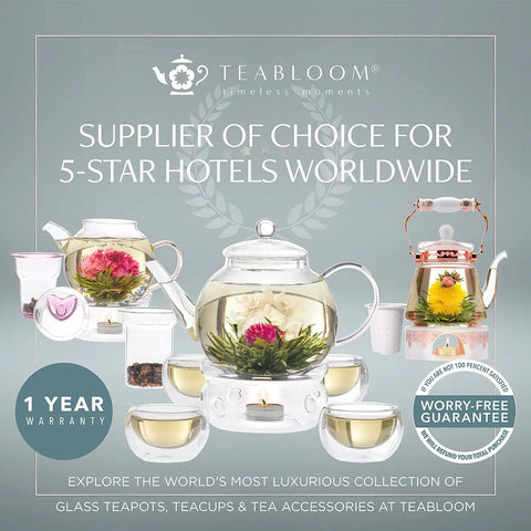 Top Tier Double Walled Insulated Teapot That Keeps Your Daily Brew Sizzling Hot With Slick Stainless Steel Filter Lid For Loose Leaf Tea And Tea Maker For Two Crew Who Want Zero Clutter, featuring elegant glass design and floral accents.