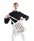 Model holding Civil Engineer Alphabet Tote Bag The ABCs Of Civil Engineering Gift For Female Engineers Graduation Present Durable Canvas Tote