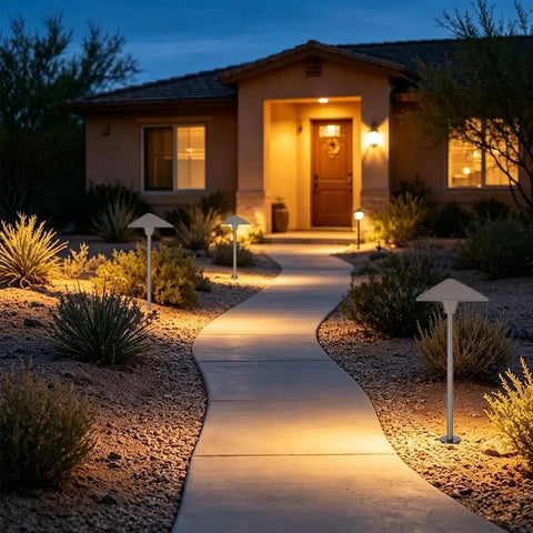 Low Voltage Pathway Lights Kit For Outdoor Spaces Cast Aluminum Landscape Fixture With Replaceable G4 LED Bulbs Black Finish 2 Pack