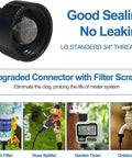 Outdoor Patio Misting Kit 50 Foot Hose Cooling System connector with filter screen for backyard use, prevents clogging.