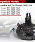 Left Front Wheel Bearing Hub And Driver Steering Knuckle Assembly For Escape 2013 2019 Direct Replacement Fits 2.0L 2.5L 1.6L 1.5L Engines