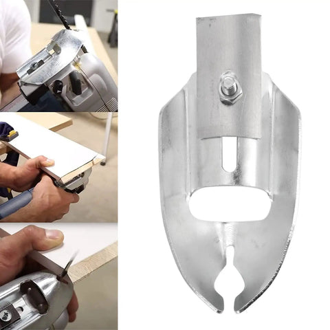Universal Steel Coping Foot For Jig Saws delivers dead on bevel cuts, showcasing its plated steel design for precision woodworking.
