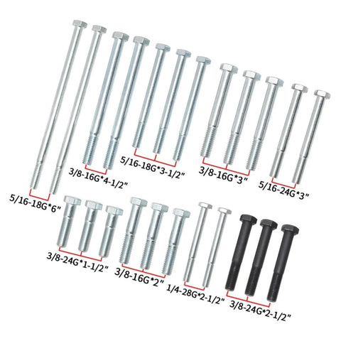 Bolts from 59 Piece Harmonic Balancer Puller And Installation Tool Kit With Flywheel Remover And Crankshaft Pulley Removal Set