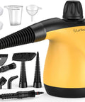 Heavy Duty Handheld Steam Cleaner With 11 Piece Accessory Set and Quick Heating 230 Degree Hot Steam for Tile Grout and Car Care.