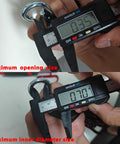 Close-up of caliper measuring ring of Ratchet Tie Down Straps Six Millimeter Nylon Rope Four Pack Twelve Foot Each Adjustable.