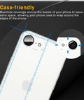 Close-up of camera lens protector on iPhone showing case-friendly fit with Three Pack Camera Lens Protector For iPhone 16e And iPhone 17e