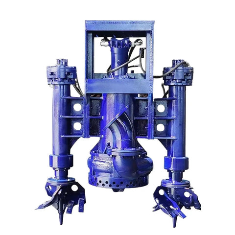 Heavy Duty Excavator Hydraulic Submersible Slurry Cutter Pump with integrated cutter blades for dredging rivers, ponds, and mud piles.