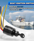 Mercury Outboard Ignition Switch With 2 Keys And 6 Wire Connectors Push Button Start With Choke Replacement Part for boats