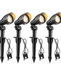 Low Voltage LED Landscape Lights 4 Pack, 3.2W 240LM, 3000K Warm White, 35 Degree Beam, CRI 80, ETL Listed Waterproof