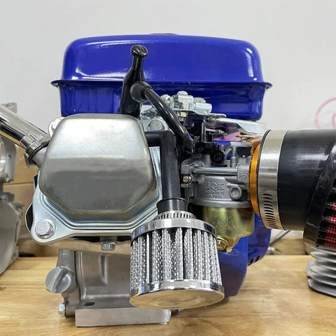 Engine with 2 Pcs 12Mm Air Filter Kit With Main Jets Breather And Cold Air Intake Turbo Vent Cleaner For 212Cc GX160 GX200 Engines