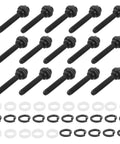 Black M2.5x18.5mm Tuner Peg Screws And Washers For Classical Guitar Machine Heads, 15 screws and washers displayed.