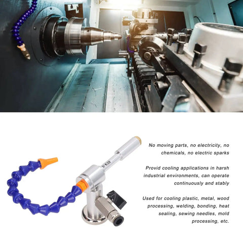 Cold Air Drying Gun With Flexible Tube And Aluminum Alloy Body, 7 Bar 520 BTU Dry Cooling Airflow System for industrial use